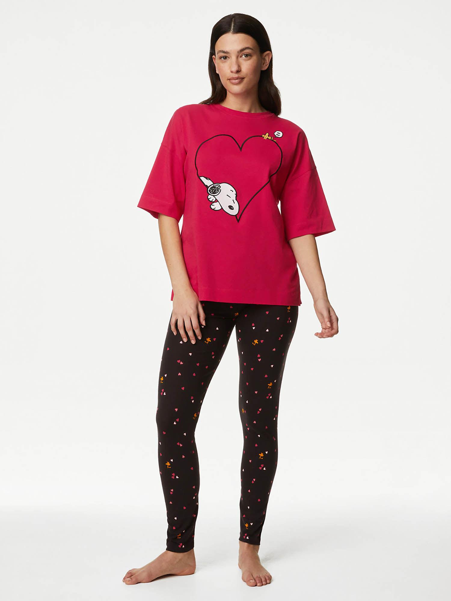 cotton rich snoopy t-shirt and pyjama (set of 2)