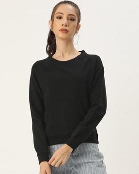 cotton round-neck sweatshirt