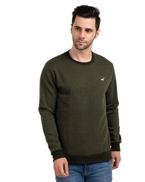 cotton round-neck sweatshirt