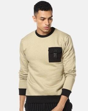 cotton round-neck sweatshirt