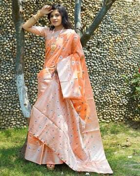 cotton saree with contrast woven border
