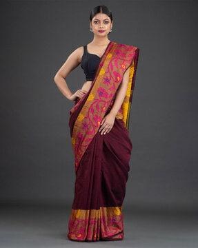 cotton saree with floral border