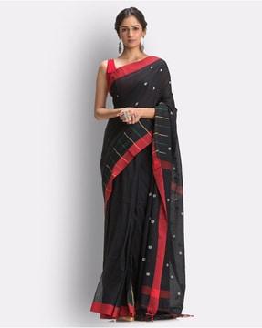 cotton saree with tassel