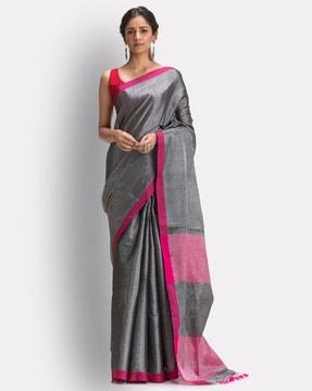 cotton saree with tassel