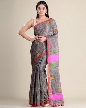 cotton saree with tassels