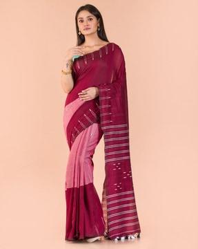 cotton saree with tassels