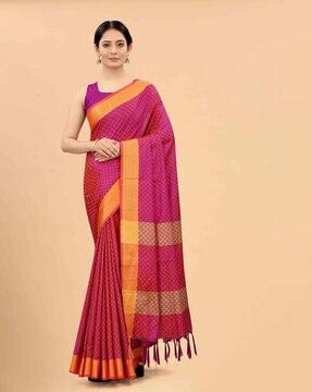 cotton saree with tassels