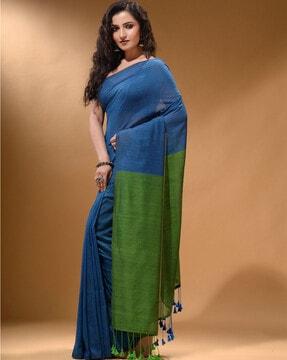 cotton saree with tassels