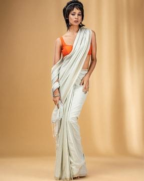 cotton saree with tassels