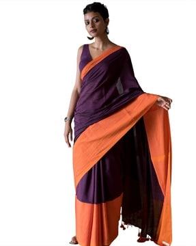 cotton saree with tassels