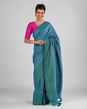 cotton saree with tassels