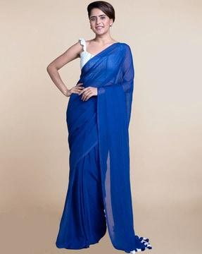 cotton saree with tassels