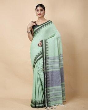 cotton saree with woven border