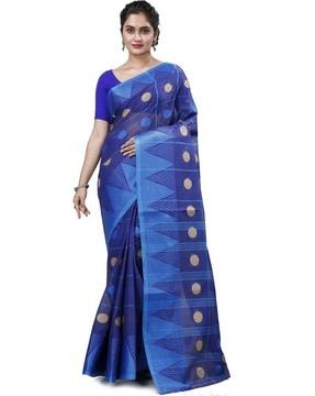 cotton saree with woven motifs