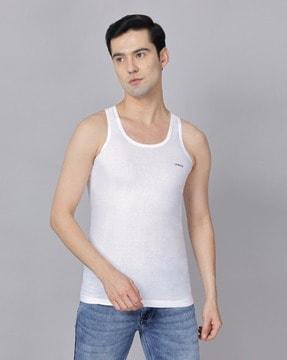 cotton scoop-neck vest