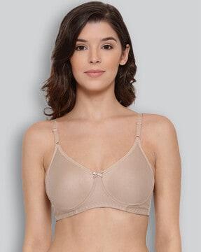 cotton seamless moulded t-shirt bra with adjustable strap