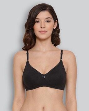 cotton seamless moulded t-shirt bra with adjustable strap