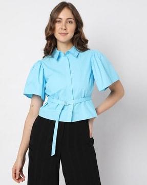 cotton shirt with belt