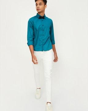 cotton shirt with bow-tie