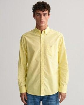 cotton shirt with button-down collar