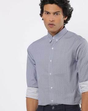 cotton shirt with button-down collar