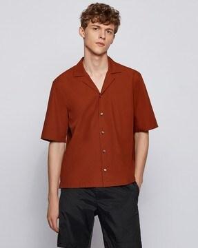 cotton shirt with cuban collar