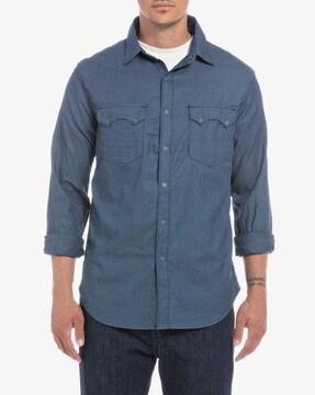 cotton shirt with flap pockets