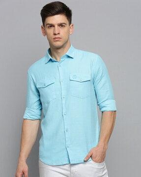 cotton shirt with flap pockets