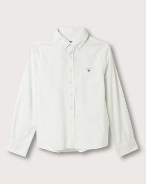 cotton shirt with logo embroidery