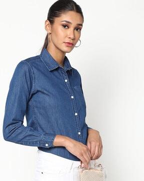 cotton shirt with patch pocket