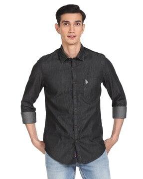 cotton shirt with patch pocket