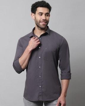 cotton shirt with patch pocket