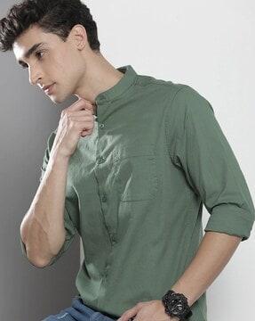 cotton shirt with patch pocket