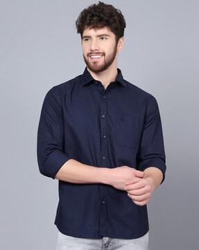 cotton shirt with patch pocket