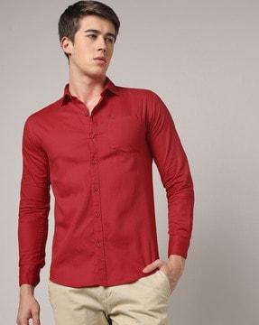 cotton shirt with patch pocket