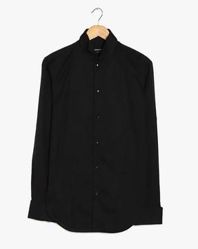 cotton shirt with spread collar