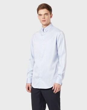 cotton shirt with spread collar