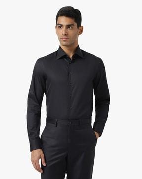 cotton shirt with spread collar