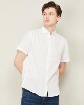 cotton shirt with spread collar