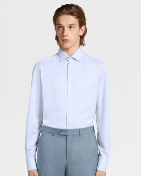 cotton shirt with spread collar