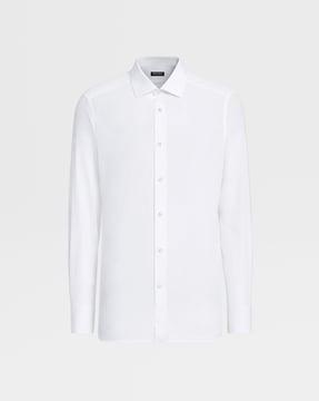 cotton shirt with spread collar