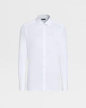 cotton shirt with spread collar