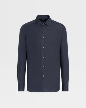 cotton shirt with spread collar