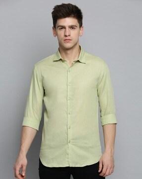 cotton shirt with spread collar