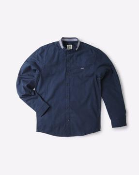 cotton shirt with welt pocket