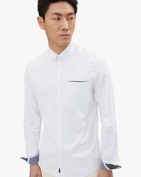 cotton shirt with welt pocket