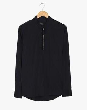 cotton shirt with zip closure