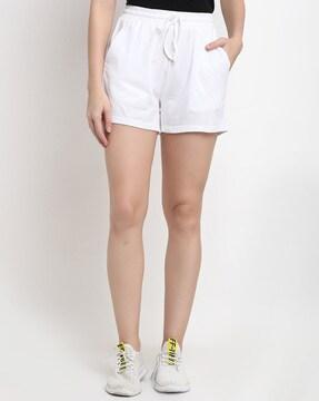 cotton shorts with drawstring waist