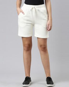 cotton shorts with drawstring waist