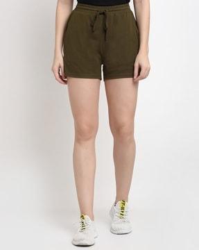 cotton shorts with drawstring waist